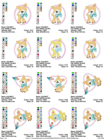 Deer embroidery design - Animal embroidery designs machine embroidery pattern - newborn embroidery file - baby girl embroidery file download