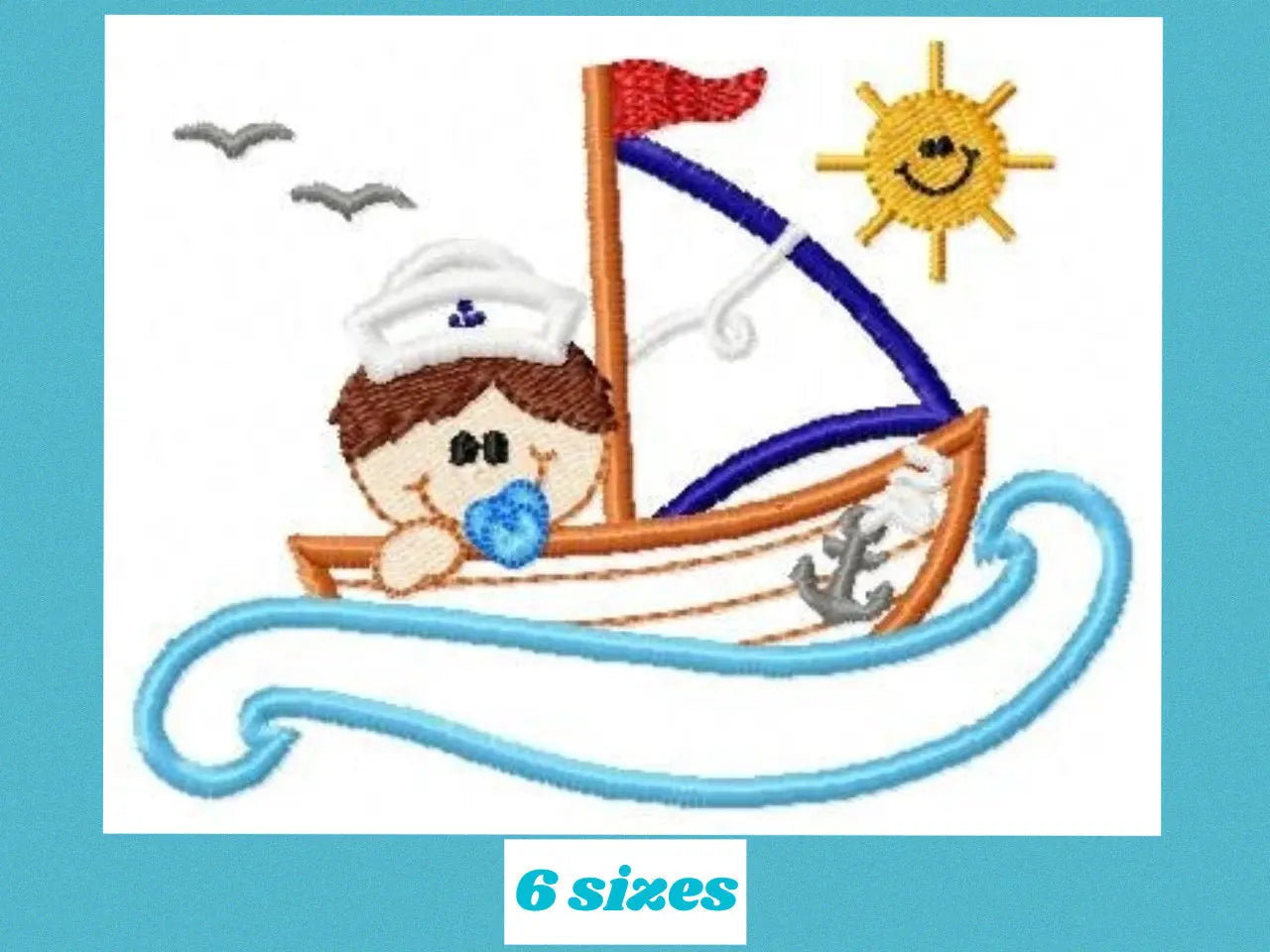 Boat embroidery design - Boy embroidery design machine embroidery pattern - baby embroidery file - kid embroidery boat applique design Marcia Embroidery