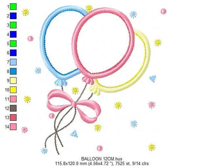 Balloon embroidery design - Balloons embroidery designs machine embroidery pattern - Baby embroidery file - balloon applique design birthday Marcia Embroidery