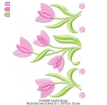 Laden Sie das Bild in den Galerie-Viewer, Flowers embroidery designs - Tulip embroidery design machine embroidery pattern - rose embroidery file - tea towel apron kitchen cloth
