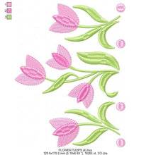 Cargar imagen en el visor de la galería, Flowers embroidery designs - Tulip embroidery design machine embroidery pattern - rose embroidery file - tea towel apron kitchen cloth
