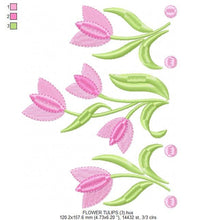 Cargar imagen en el visor de la galería, Flowers embroidery designs - Tulip embroidery design machine embroidery pattern - rose embroidery file - tea towel apron kitchen cloth
