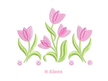 Cargar imagen en el visor de la galería, Flowers embroidery designs - Tulip embroidery design machine embroidery pattern - rose embroidery file - tea towel apron kitchen cloth
