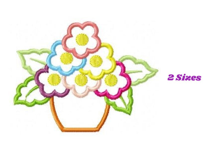 Flowers embroidery designs - Flower vase embroidery design machine embroidery pattern - rose embroidery file kitchen towel instant download