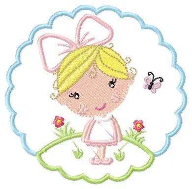 Girl embroidery designs - Fairy embroidery design machine embroidery pattern - girl with flowers embroidery file princess embroidery balloon Marcia Embroidery