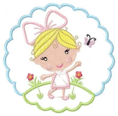 Girl embroidery designs - Fairy embroidery design machine embroidery pattern - girl with flowers embroidery file princess embroidery balloon Marcia Embroidery