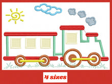 Laden Sie das Bild in den Galerie-Viewer, Train embroidery designs - Vehicle embroidery design machine embroidery pattern - baby boy embroidery file instant download train with wagon
