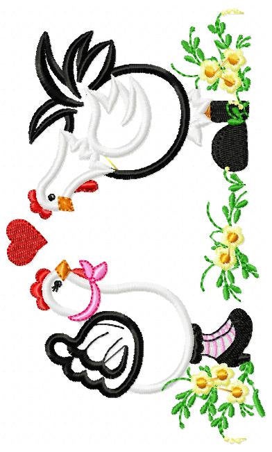 Chicken embroidery designs - Rooster embroidery design machine embroidery - Kitchen towel embroidery file - farm hen embroidery pattern pes