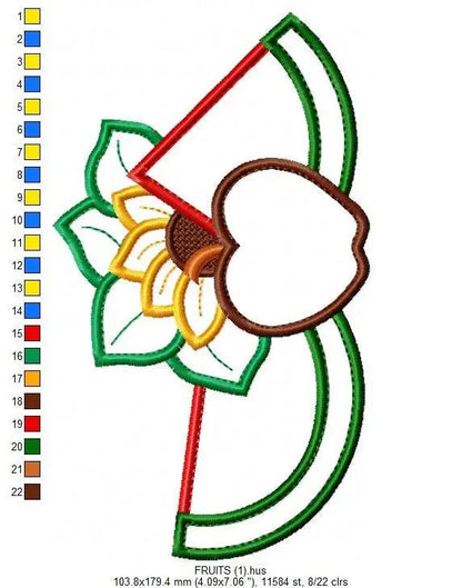 Kitchen embroidery designs - Fruit embroidery design machine embroidery pattern - Watermelon embroidery file Apple embroidery Fruit applique Marcia Embroidery