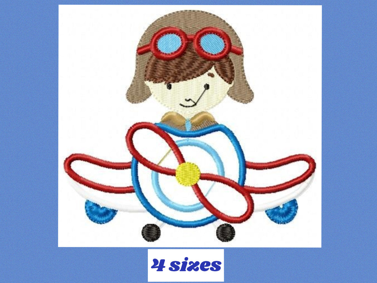 Pilot embroidery designs - Plane embroidery design machine embroidery pattern - Boy embroidery file - instant download pilot applique design