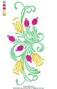 Flowers embroidery designs - Flower embroidery design machine embroidery pattern - rose embroidery file - floral roses tulip embroidery