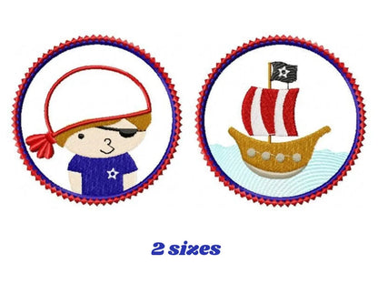 Pirate embroidery designs - Pirate ship embroidery design machine embroidery pattern - pirate applique design - boat embroidery boy applique Marcia Embroidery
