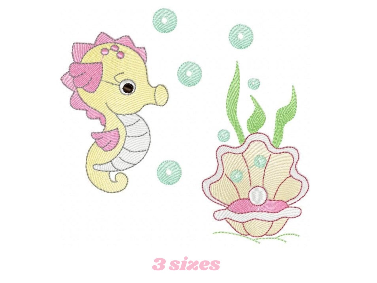 Seahorse embroidery design - Animal embroidery designs machine embroidery pattern - oyster embroidery file - baby embroidery Seahorse design