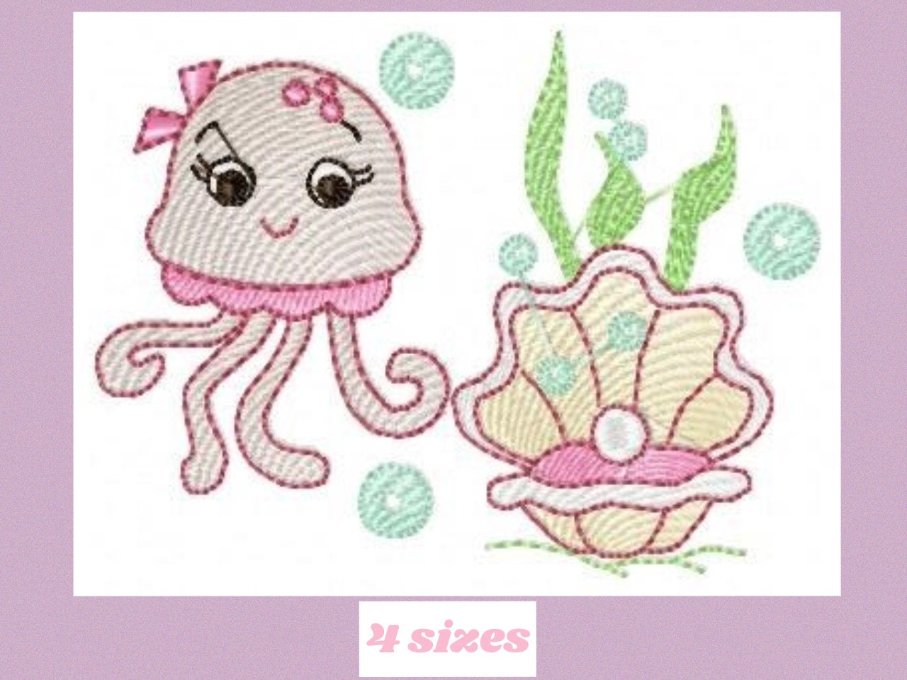 Jellyfish embroidery design - Animal embroidery designs machine embroidery pattern - oyster embroidery file - baby newborn layette octopus
