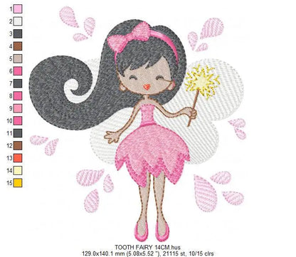 Tooth Fairy embroidery designs - Fairy godmother embroidery design machine embroidery pattern - fairy design Baby girl embroidery file pixie Marcia Embroidery
