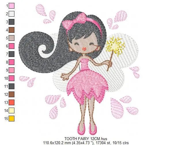 Tooth Fairy embroidery designs - Fairy godmother embroidery design machine embroidery pattern - fairy design Baby girl embroidery file pixie Marcia Embroidery