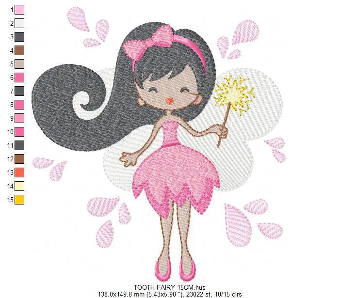 Tooth Fairy embroidery designs - Fairy godmother embroidery design machine embroidery pattern - fairy design Baby girl embroidery file pixie Marcia Embroidery