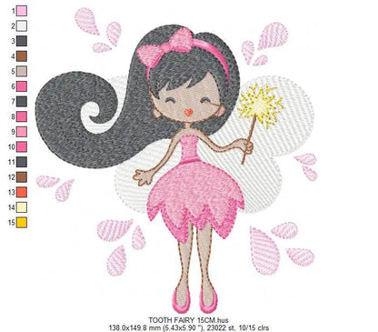 Tooth Fairy embroidery designs - Fairy godmother embroidery design machine embroidery pattern - fairy design Baby girl embroidery file pixie Marcia Embroidery