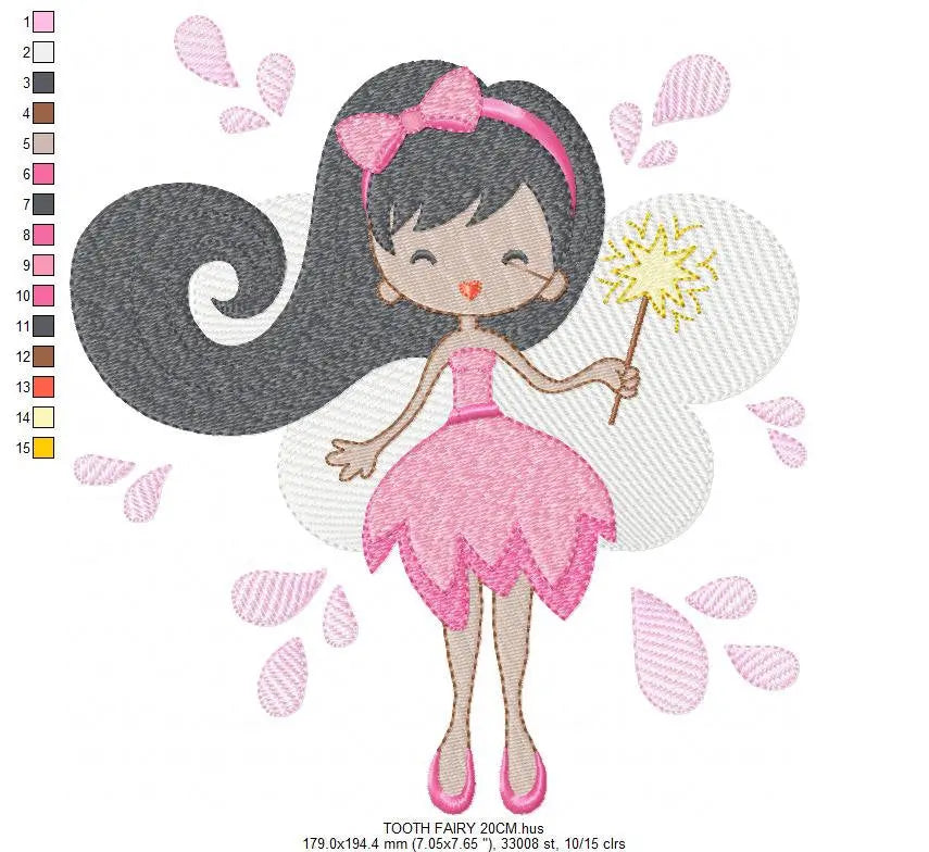 Tooth Fairy embroidery designs - Fairy godmother embroidery design machine embroidery pattern - fairy design Baby girl embroidery file pixie Marcia Embroidery