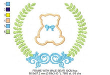 Load image into Gallery viewer, Bear with wreath embroidery design - Teddy embroidery design machine embroidery pattern - baby girl embroidery file - Boy applique design
