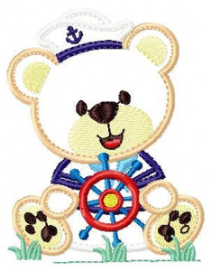 Bear embroidery designs - Teddy embroidery design machine embroidery pattern - Sailor bear embroidery - Nautical applique design Teddy bear