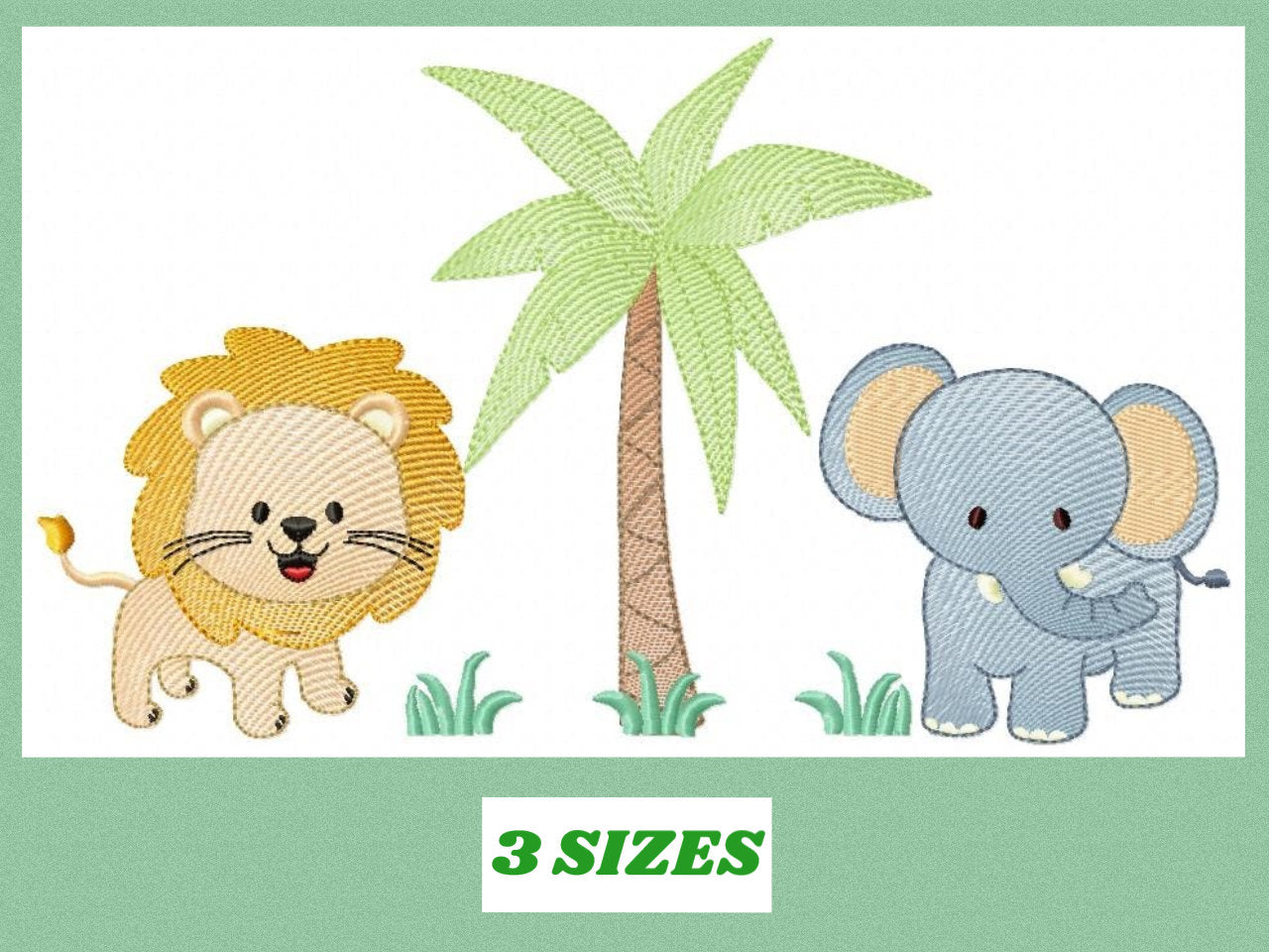 Safari embroidery designs - Animals embroidery design machine embroidery pattern - Lion embroidery file elephant embroidery for boys blanket