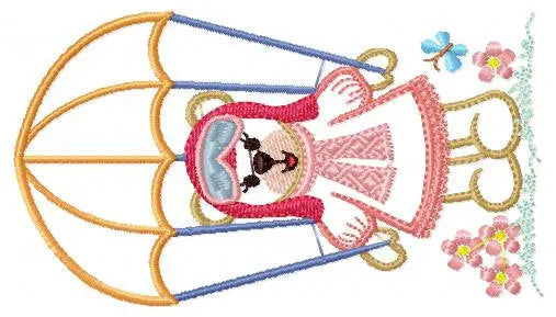 Female Bear with parachute embroidery designs - Skydiver embroidery design machine embroidery pattern - bear embroidery file - Pilot Bear Marcia Embroidery