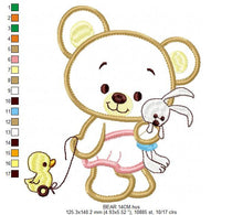 Carica l&#39;immagine nel visualizzatore di Gallery, Bear embroidery designs - Teddy embroidery design machine embroidery pattern - baby boy embroidery file - Teddy Bear applique design girl
