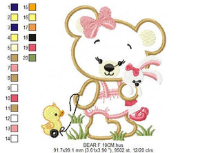 Bear embroidery designs - Teddy embroidery design machine embroidery pattern - baby boy embroidery file - Teddy Bear applique design girl