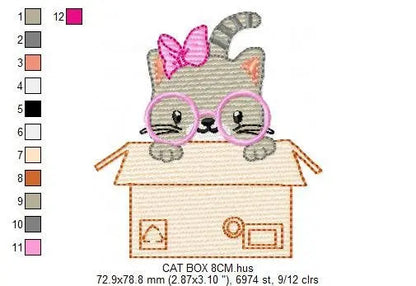 Cat embroidery design - Animal embroidery designs machine embroidery pattern - Kitty embroidery file - baby girl applique design download Marcia Embroidery