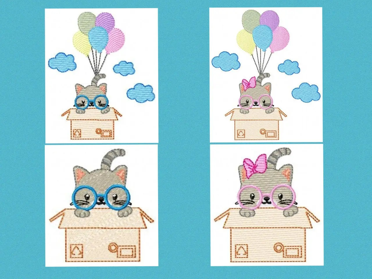 Cat embroidery design - Animal embroidery designs machine embroidery pattern - Kitty embroidery file - baby girl applique design download Marcia Embroidery