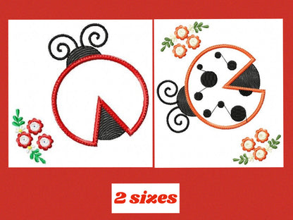 Ladybug embroidery designs - Garden animal insect machine embroidery pattern - Ladybug applique design - Instant download pes jef dst vp3