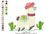 Charger l&#39;image dans la galerie, Llama embroidery design - Animals embroidery designs machine embroidery pattern - baby girl embroidery file - kid embroidery mexican llama
