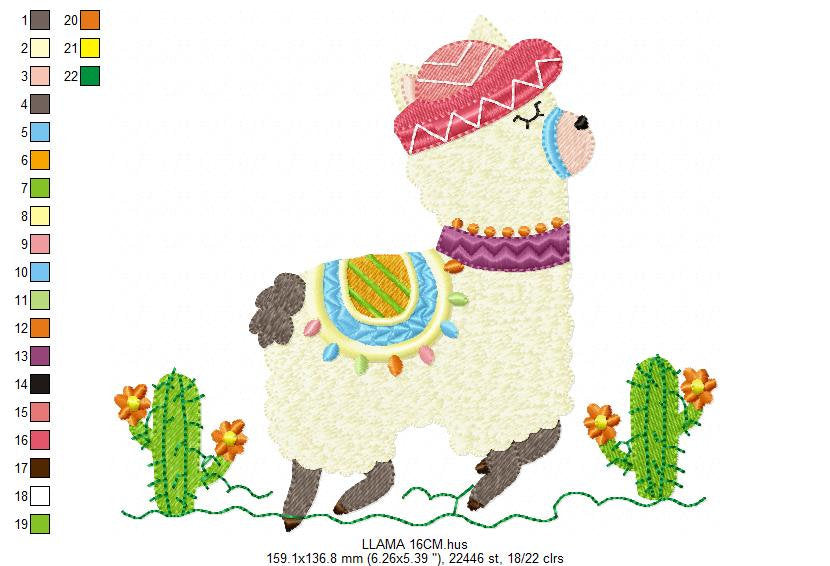Llama embroidery design - Animals embroidery designs machine embroidery pattern - baby girl embroidery file - kid embroidery mexican llama