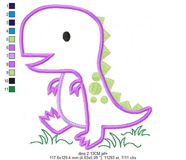 Dinosaur embroidery designs - Dino embroidery design machine embroidery pattern - baby boy embroidery file - Dinosaur Applique T Rex kid Marcia Embroidery