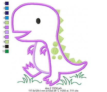 Dinosaur embroidery designs - Dino embroidery design machine embroidery pattern - baby boy embroidery file - Dinosaur Applique T Rex kid Marcia Embroidery