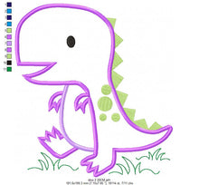 Cargar imagen en el visor de la galería, Dinosaur embroidery designs - Dino embroidery design machine embroidery pattern - baby boy embroidery file - Dinosaur Applique T Rex kid
