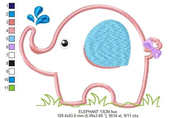Elephant embroidery designs - Safari embroidery design machine embroidery pattern - Animal embroidery file elephant applique design download Marcia Embroidery