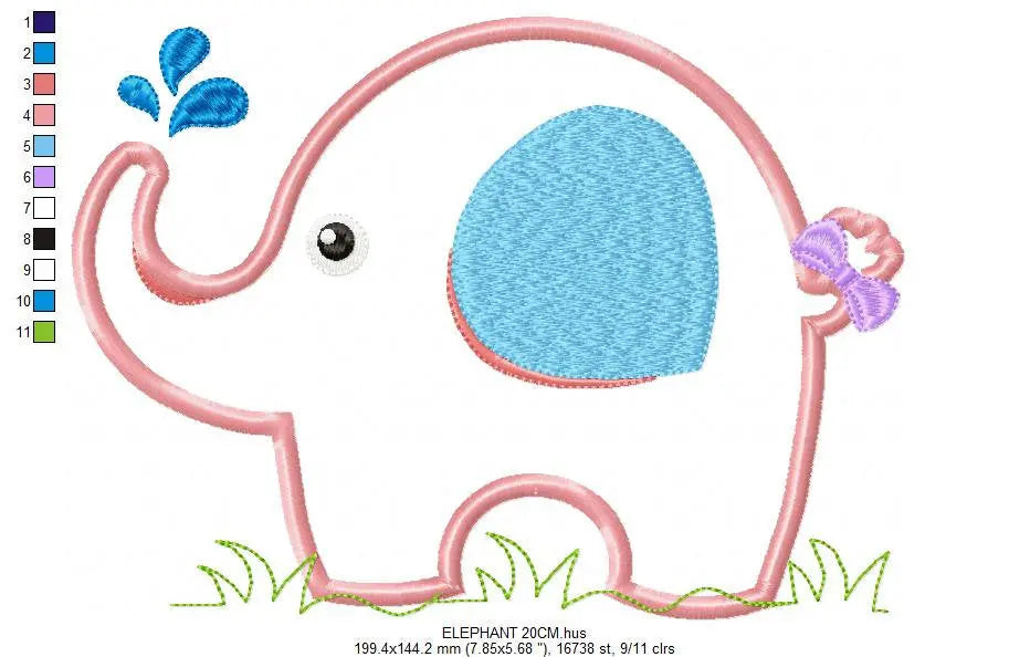 Elephant embroidery designs - Safari embroidery design machine embroidery pattern - Animal embroidery file elephant applique design download Marcia Embroidery
