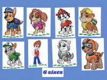 Charger l&#39;image dans la galerie, Paw Patrol embroidery designs - Dog embroidery design machine embroidery pattern - Zuma Chase Rubble Skye Marshall Everest Ryder Rocky

