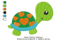 Carica l&#39;immagine nel visualizzatore di Gallery, Turtle embroidery design - Animal embroidery designs machine embroidery file - Baby boy embroidery pattern - instant download - Baby newborn
