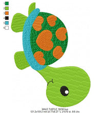 Cargar imagen en el visor de la galería, Turtle embroidery design - Animal embroidery designs machine embroidery file - Baby boy embroidery pattern - instant download - Baby newborn
