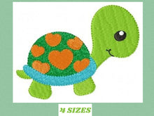 Carica l&#39;immagine nel visualizzatore di Gallery, Turtle embroidery design - Animal embroidery designs machine embroidery file - Baby boy embroidery pattern - instant download - Baby newborn
