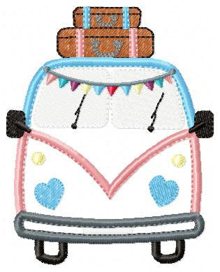 Kombi embroidery designs - Vehicle Van machine embroidery pattern - Automobile Kombi applique - Instant digital download pes jef dst hus vp3