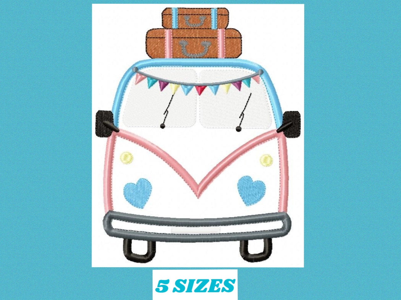 Kombi embroidery designs - Vehicle Van machine embroidery pattern - Automobile Kombi applique - Instant digital download pes jef dst hus vp3