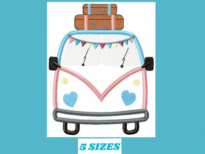 Kombi embroidery designs - Vehicle Van machine embroidery pattern - Automobile Kombi applique - Instant digital download pes jef dst hus vp3