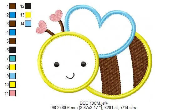 Bee embroidery design - Bees embroidery designs machine embroidery pattern - baby girl embroidery - bee applique design instant download Marcia Embroidery