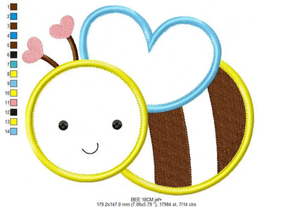 Bee embroidery design - Bees embroidery designs machine embroidery pattern - baby girl embroidery - bee applique design instant download Marcia Embroidery