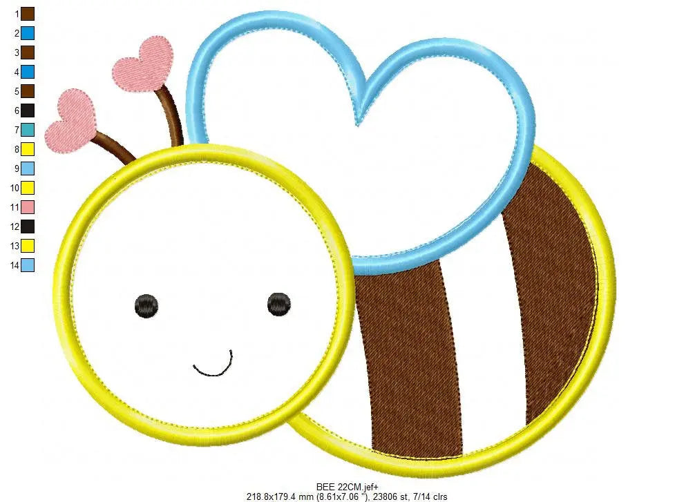 Bee embroidery design - Bees embroidery designs machine embroidery pattern - baby girl embroidery - bee applique design instant download Marcia Embroidery