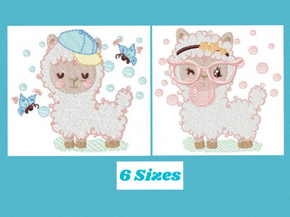 Llama embroidery design - Animals embroidery designs machine embroidery pattern - baby girl embroidery file - newborn embroidery download